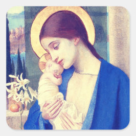 Maagd Maria en Kind door Marianne Stokes Vierkante Sticker