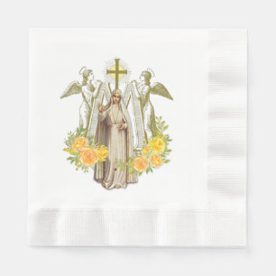 Maagd Maria Fatima Bloemen Gele Rozen Rozenkrans Servet