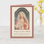 Maagd Maria Floral Scripts  Kaart (Gele Bloem)