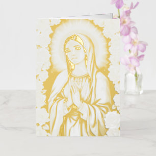 Maagd Maria Gebed Vandaag Wereld Jouw tekst Goud Folie Wenskaart