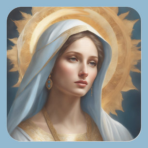 Maagd Maria Halo modern katholiek icoon Vierkante Sticker