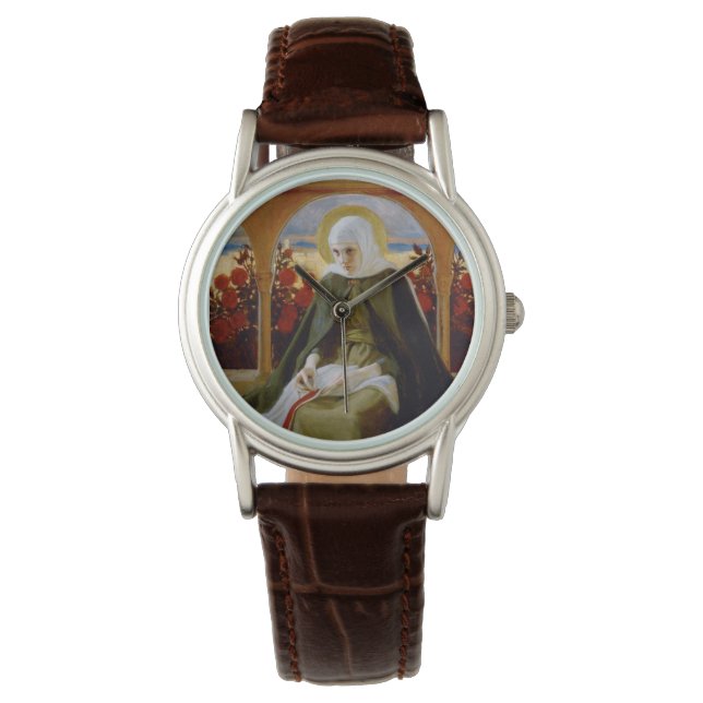 Maagd Maria in de Roos tuin (Albert Edelfelt) Horloge (Voorkant)