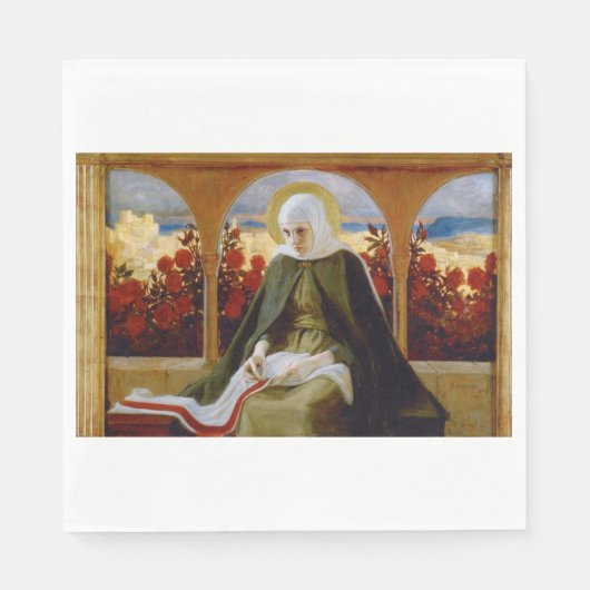 Maagd Maria in de Roos tuin (Albert Edelfelt) Servet (Voorkant)