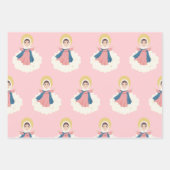 Maagd Maria, inpakpapier Flat Sheet Set van 3 (Voorkant)