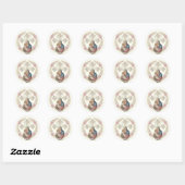 Maagd Maria Jesus  Roze Rozen Katholiek Ronde Sticker (Vel)