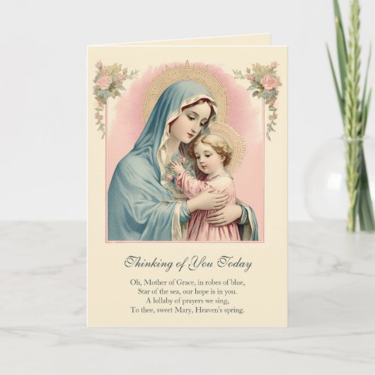 Maagd Maria Jezus Denken aan je gebed Kaart (Voorkant)