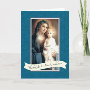 Maagd Maria Jezus Katholieke Condoleance Dank U Bedankkaart