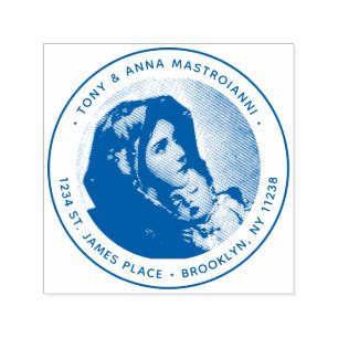 Maagd Maria & Jezus Kerstmis retour adres Zelfinktende Stempel