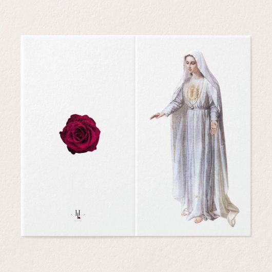 Maagd Maria katholiek condoleances Dank u kaarten (Buitenkant ongevouwen)