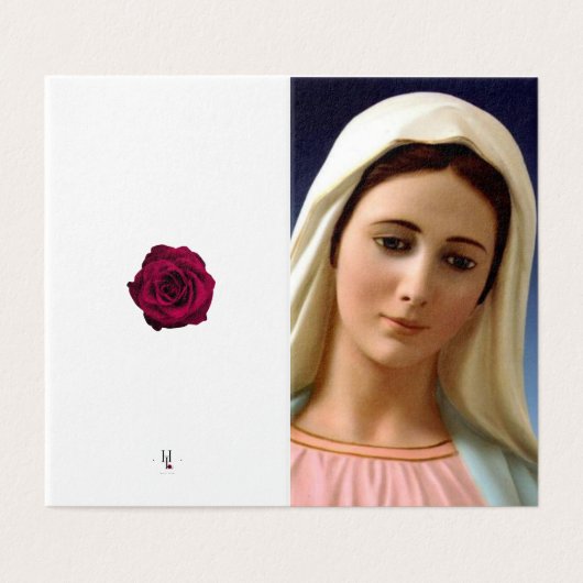 Maagd Maria katholiek condoleances Dank u kaarten (Buitenkant ongevouwen)