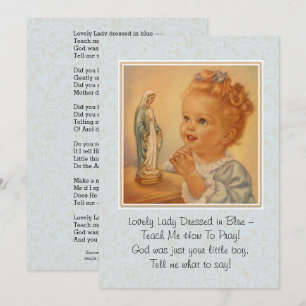 Maagd Maria katholieke gedicht met een verzegelde  Kaart