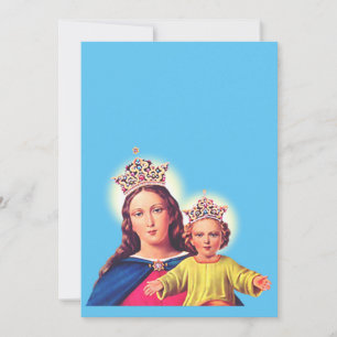 Maagd Maria koningin met Jezus Feestdagenkaart