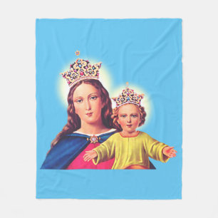 Maagd Maria koningin met Jezus Fleece Deken