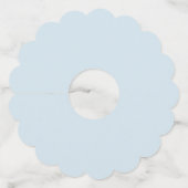 Maagd Maria Lady of Grace Blauwe Bloemen Waterverf Wijnglaslabel (Achterkant)