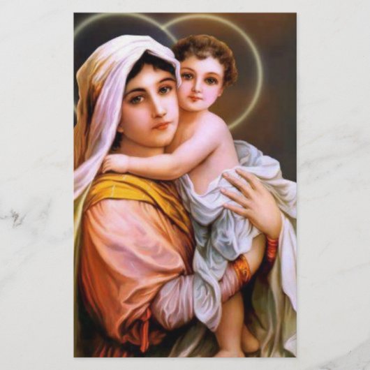 Maagd Maria met Baby Jesus Briefpapier (Voorkant)