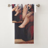 Maagd Maria met Baby Jesus en rode cherubs Bad Handdoek (Insitu)