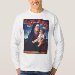 Maagd Maria met Baby Jesus en rode cherubs T-shirt