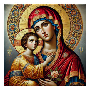 Maagd Maria met baby Jezus Christus Perfect Poster