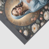 Maagd Maria met bloemen bidt voor ons Tissuepapier (Detail)