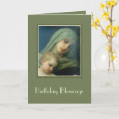 Maagd Maria met Christus Kind Jezus Kaart (Gele Bloem)