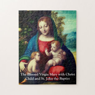 Maagd Maria met Christus Kind & St. John Baptist Legpuzzel