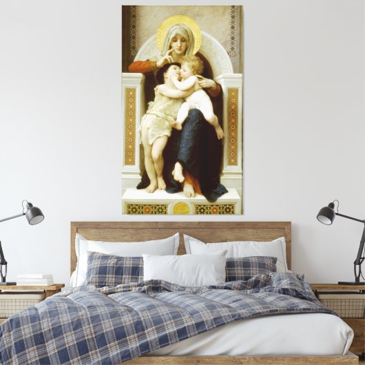 Maagd Maria met Jezus & St. Johannes de Doper Canvas Afdruk (Insitu (Slaapkamer))