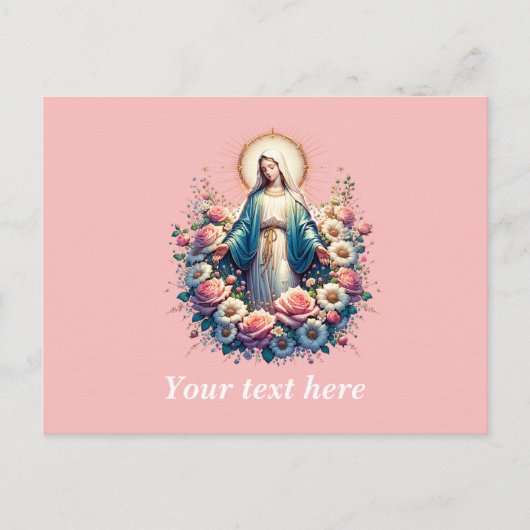 Maagd Maria met mooie Rozen Briefkaart (Voorkant)