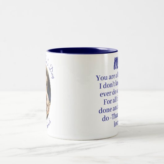 Maagd Maria Moederdag Gebed Tweekleurige Koffiemok (Center)