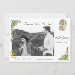 Maagd Maria Nuptial Save the Date Bladwijzer