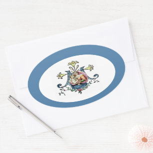 Maagd Maria Religieus Jezus Katholiek Ovale Sticker