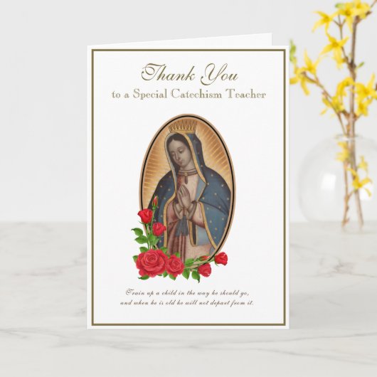 Maagd Maria Religieuze CCD leraar Priester Nun Kaart (Gele Bloem)