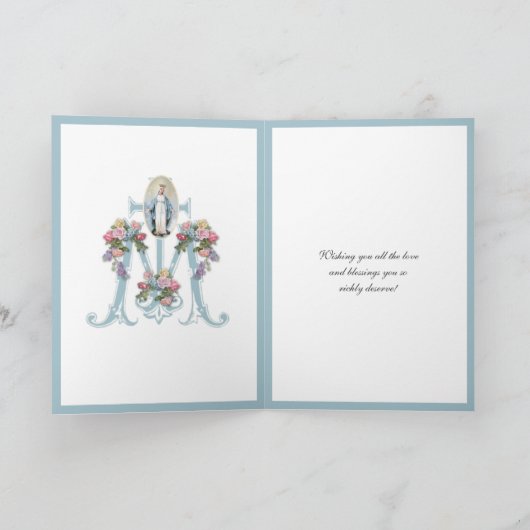 Maagd Maria Religieuze Waterverf Kruis Kaart (Binnen)