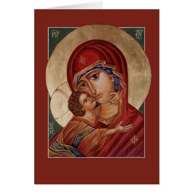 Maagd Maria Theotokos-groet, zonder zegen (Voorkant)