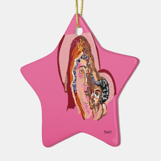 Maagd Maria van keramisch Ornament met Baby Jezus (Links)