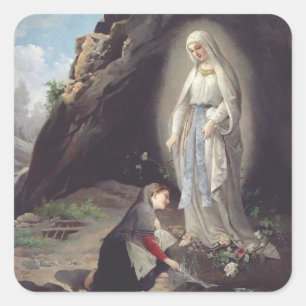 Maagd Maria van Lourdes Vierkante Sticker