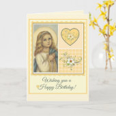 Maagd Maria Verjaardag Harten & Bloemen Kaart (Gele Bloem)