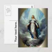 Maagd Maria zonder blozen - Moeder van God Briefkaart (Voorkant / Achterkant)