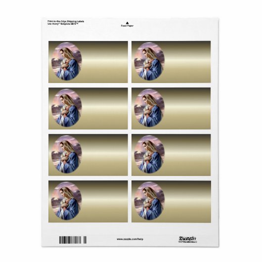 Maagd Maria zonder blozen - Moeder van God Etiket (Full Sheet)