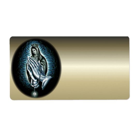 Maagd Maria zonder blozen - Moeder van God Etiket (Voorkant)