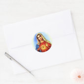 Maagd Maria zonder blozen - Moeder van God Ronde Sticker (Envelop)