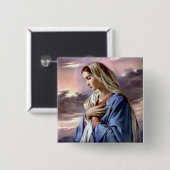 Maagd Maria zonder blozen - Moeder van God Vierkante Button 5,1 Cm (Voorkant /achterkant)