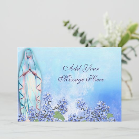 Maagd Mary Blessing Message Wenskaart (Staand voorkant)