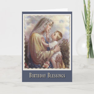 Maagd Mary Child Jesus Rozen zonder blozen Kaart