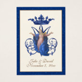 Maagd Mary Elegant Blue Wedding Kaart (Voorkant)