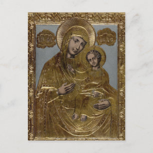 Maagd Mary en Baby Jesus Christus Golden Elegant Briefkaart