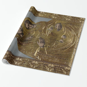 Maagd Mary en Baby Jesus Christus Golden Elegant Cadeaupapier