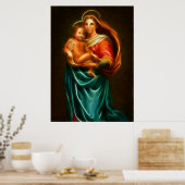 Maagd Mary en Baby Jesus Poster (Keuken)