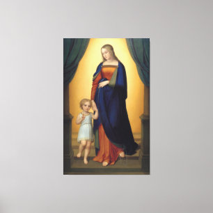 Maagd Mary en de Baby Jesus Religious Canvas Afdruk