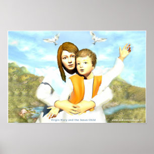 Maagd Mary en het kind Jezus Poster