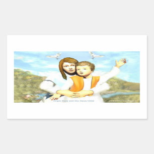 Maagd Mary en het kind Jezus Rechthoekige Sticker